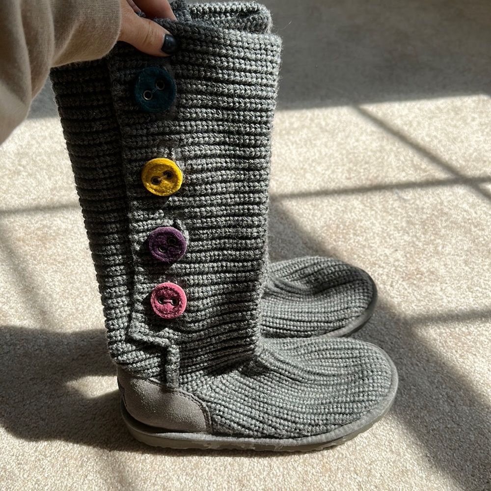 Ugh Knit Boots with Buttons